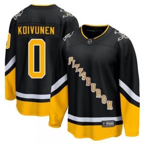Premier Fanatics Branded Youth Ville Koivunen Black 2021/22 Alternate Breakaway Player Jersey - NHL Pittsburgh Penguins