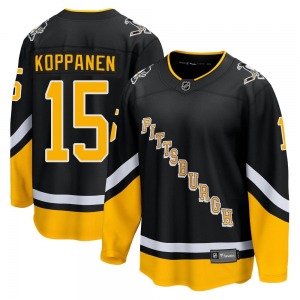 Premier Fanatics Branded Youth Joona Koppanen Black 2021/22 Alternate Breakaway Player Jersey - NHL Pittsburgh Penguins