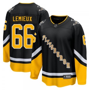 Premier Fanatics Branded Youth Mario Lemieux Black 2021/22 Alternate Breakaway Player Jersey - NHL Pittsburgh Penguins