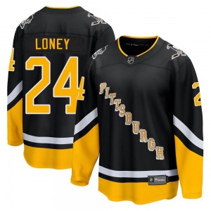 Premier Fanatics Branded Youth Troy Loney Black 2021/22 Alternate Breakaway Player Jersey - NHL Pittsburgh Penguins