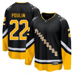 Premier Fanatics Branded Youth Sam Poulin Black 2021/22 Alternate Breakaway Player Jersey - NHL Pittsburgh Penguins