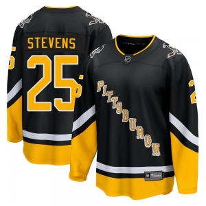 Premier Fanatics Branded Youth Kevin Stevens Black 2021/22 Alternate Breakaway Player Jersey - NHL Pittsburgh Penguins