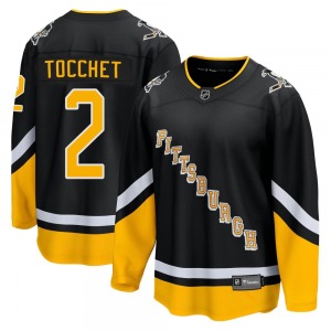 Premier Fanatics Branded Youth Rick Tocchet Black 2021/22 Alternate Breakaway Player Jersey - NHL Pittsburgh Penguins