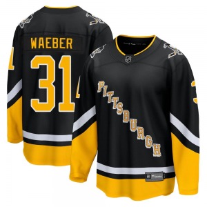 Premier Fanatics Branded Youth Ludovic Waeber Black 2021/22 Alternate Breakaway Player Jersey - NHL Pittsburgh Penguins
