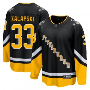Premier Fanatics Branded Youth Zarley Zalapski Black 2021/22 Alternate Breakaway Player Jersey - NHL Pittsburgh Penguins