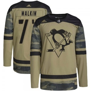 Authentic Adidas Adult Evgeni Malkin Camo Military Appreciation Practice Jersey - NHL Pittsburgh Penguins