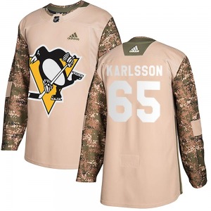 Authentic Adidas Youth Erik Karlsson Camo Veterans Day Practice Jersey - NHL Pittsburgh Penguins