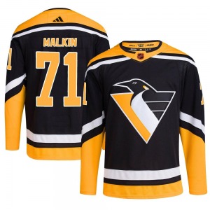 Authentic Adidas Adult Evgeni Malkin Black Reverse Retro 2.0 Jersey - NHL Pittsburgh Penguins