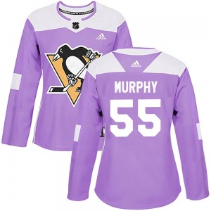 Authentic Adidas Women's Larry Murphy Purple Fights Cancer Practice Jersey - NHL Pittsburgh Penguins
