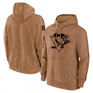 Youth Brown 2023 Salute to Service Club Pullover Hoodie - NHL Pittsburgh Penguins