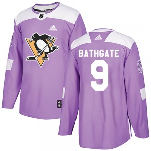 Authentic Adidas Youth Andy Bathgate Purple Fights Cancer Practice Jersey - NHL Pittsburgh Penguins