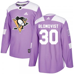 Authentic Adidas Youth Joel Blomqvist Purple Fights Cancer Practice Jersey - NHL Pittsburgh Penguins