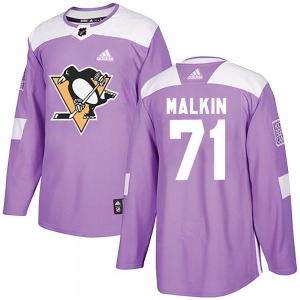Authentic Adidas Youth Evgeni Malkin Purple Fights Cancer Practice Jersey - NHL Pittsburgh Penguins