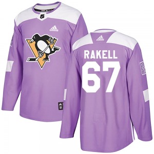 Authentic Adidas Youth Rickard Rakell Purple Fights Cancer Practice Jersey - NHL Pittsburgh Penguins