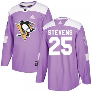 Authentic Adidas Youth Kevin Stevens Purple Fights Cancer Practice Jersey - NHL Pittsburgh Penguins