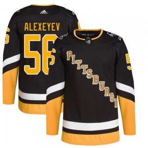 Authentic Adidas Youth Alexander Alexeyev Black 2021/22 Alternate Primegreen Pro Player Jersey - NHL Pittsburgh Penguins
