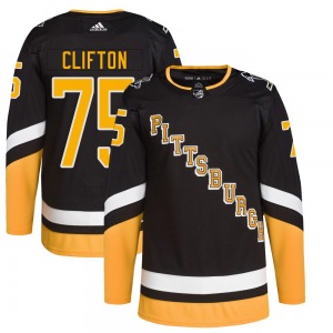 Authentic Adidas Youth Connor Clifton Black 2021/22 Alternate Primegreen Pro Player Jersey - NHL Pittsburgh Penguins