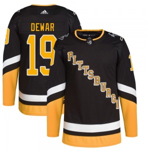 Authentic Adidas Youth Connor Dewar Black 2021/22 Alternate Primegreen Pro Player Jersey - NHL Pittsburgh Penguins