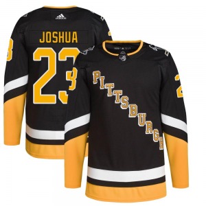 Authentic Adidas Youth Jagger Joshua Black 2021/22 Alternate Primegreen Pro Player Jersey - NHL Pittsburgh Penguins