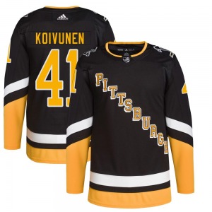 Authentic Adidas Youth Ville Koivunen Black 2021/22 Alternate Primegreen Pro Player Jersey - NHL Pittsburgh Penguins