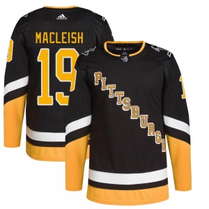 Authentic Adidas Youth Rick Macleish Black 2021/22 Alternate Primegreen Pro Player Jersey - NHL Pittsburgh Penguins