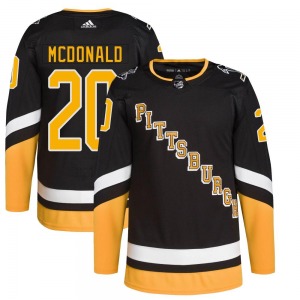 Authentic Adidas Youth Ab Mcdonald Black 2021/22 Alternate Primegreen Pro Player Jersey - NHL Pittsburgh Penguins