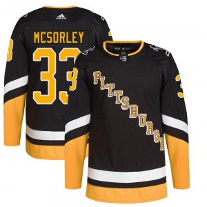Authentic Adidas Youth Marty Mcsorley Black 2021/22 Alternate Primegreen Pro Player Jersey - NHL Pittsburgh Penguins
