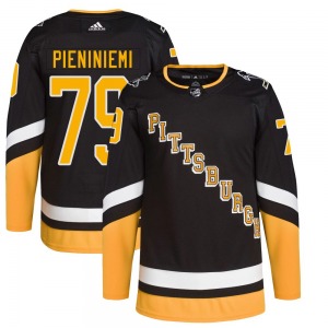 Authentic Adidas Youth Emil Pieniniemi Black 2021/22 Alternate Primegreen Pro Player Jersey - NHL Pittsburgh Penguins
