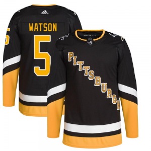 Authentic Adidas Youth Bryan Watson Black 2021/22 Alternate Primegreen Pro Player Jersey - NHL Pittsburgh Penguins