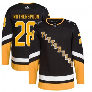 Authentic Adidas Youth Parker Wotherspoon Black 2021/22 Alternate Primegreen Pro Player Jersey - NHL Pittsburgh Penguins