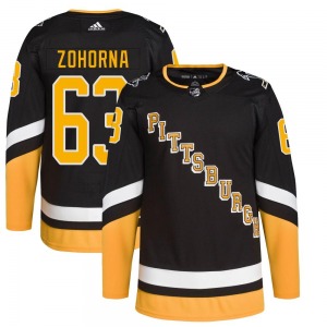 Authentic Adidas Youth Radim Zohorna Black 2021/22 Alternate Primegreen Pro Player Jersey - NHL Pittsburgh Penguins