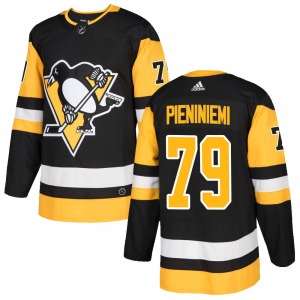 Authentic Adidas Youth Emil Pieniniemi Black Home Jersey - NHL Pittsburgh Penguins