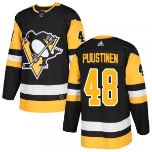 Authentic Adidas Youth Valtteri Puustinen Black Home Jersey - NHL Pittsburgh Penguins