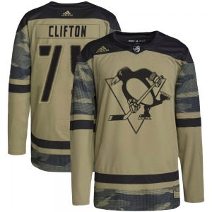 Authentic Adidas Youth Connor Clifton Camo Military Appreciation Practice Jersey - NHL Pittsburgh Penguins
