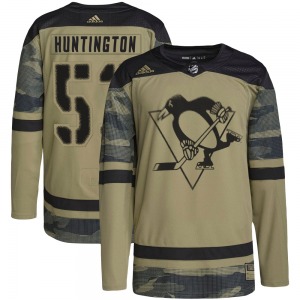 Authentic Adidas Youth Jimmy Huntington Camo Military Appreciation Practice Jersey - NHL Pittsburgh Penguins
