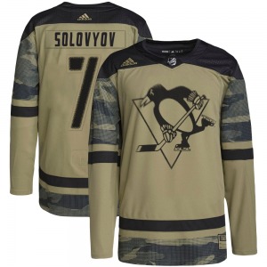 Authentic Adidas Youth Ilya Solovyov Camo Military Appreciation Practice Jersey - NHL Pittsburgh Penguins