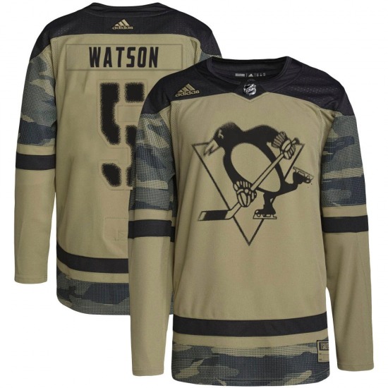 Authentic Adidas Youth Bryan Watson Camo Military Appreciation Practice Jersey - NHL Pittsburgh Penguins