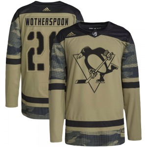 Authentic Adidas Youth Parker Wotherspoon Camo Military Appreciation Practice Jersey - NHL Pittsburgh Penguins