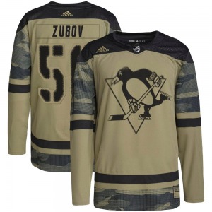 Authentic Adidas Youth Sergei Zubov Camo Military Appreciation Practice Jersey - NHL Pittsburgh Penguins
