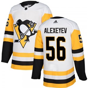 Authentic Adidas Youth Alexander Alexeyev White Away Jersey - NHL Pittsburgh Penguins