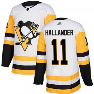 Authentic Adidas Youth Filip Hallander White Away Jersey - NHL Pittsburgh Penguins