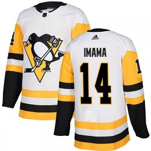 Authentic Adidas Youth Bokondji Imama White Away Jersey - NHL Pittsburgh Penguins