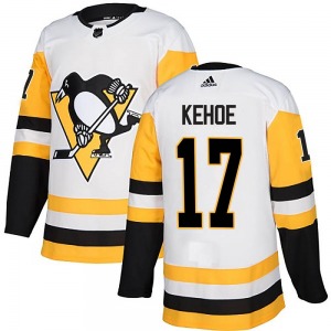 Authentic Adidas Youth Rick Kehoe White Away Jersey - NHL Pittsburgh Penguins