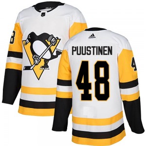 Authentic Adidas Youth Valtteri Puustinen White Away Jersey - NHL Pittsburgh Penguins