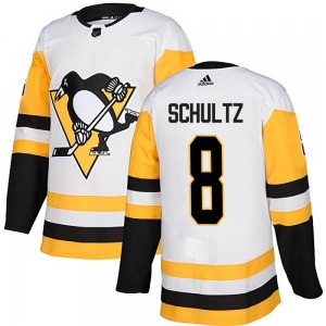 Authentic Adidas Youth Dave Schultz White Away Jersey - NHL Pittsburgh Penguins