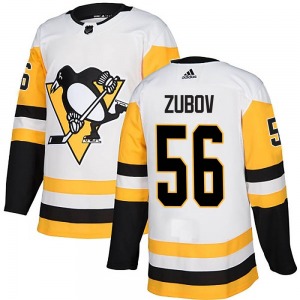 Authentic Adidas Youth Sergei Zubov White Away Jersey - NHL Pittsburgh Penguins