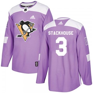 Authentic Adidas Adult Ron Stackhouse Purple Fights Cancer Practice Jersey - NHL Pittsburgh Penguins