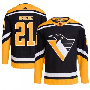 Authentic Adidas Youth Michel Briere Black Reverse Retro 2.0 Jersey - NHL Pittsburgh Penguins