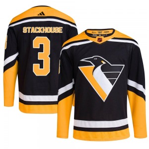 Authentic Adidas Youth Ron Stackhouse Black Reverse Retro 2.0 Jersey - NHL Pittsburgh Penguins