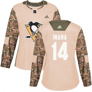 Authentic Adidas Women's Bokondji Imama Camo Veterans Day Practice Jersey - NHL Pittsburgh Penguins